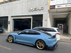 Porsche Taycan 9J1 Sedan/Cross Turismo RWD/4S/GTS/Turbo/Turbo S 2020-ON with Aftermarket Parts - Rear Diffuser & Canards Carbon Fiber / FRP from CMST Tuning