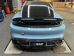 Porsche Taycan 9J1 Sedan/Cross Turismo RWD/4S/GTS/Turbo/Turbo S 2020-ON with Aftermarket Parts - Rear Diffuser & Canards Carbon Fiber / FRP from CMST Tuning