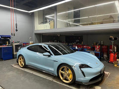 Porsche Taycan 9J1 Sedan/Cross Turismo RWD/4S/GTS/Turbo/Turbo S 2020-ON & E-Tron GT 2022-ON with Aftermarket Parts - Carbon Fiber & FRP Side Skirts from CMST Tuning