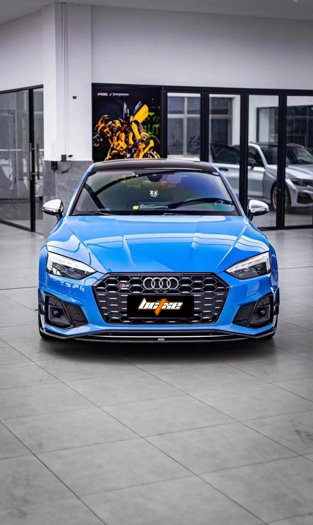 Audi S5 A5 (with s-line bumper, does not base model) B9.5 2020 2021 2022 2023 2024 with Aftermarket Parts - Front Lip Pre-preg Carbon Fiber from BCTXE Tuning