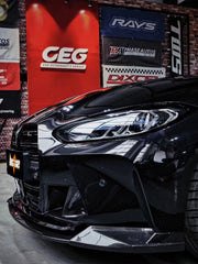 BMW M3 G80 G81 & M4 G82 G83 2021 2022 2023 2024 with Aftermarket Parts - V2 Style Front Lip Pre-preg Carbon Fiber from BCTXE Tuning