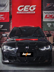 BMW M3 G80 G81 & M4 G82 G83 2021 2022 2023 2024 with Aftermarket Parts - V2 Style Front Lip Pre-preg Carbon Fiber from BCTXE Tuning