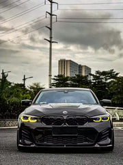 BMW 3 Series 330i (with M-package bumper, does not fit base model) M340i G20 G21 LCI 2023 2024 with Aftermarket Parts - V2 Style Front Lip Pre-preg Carbon Fiber from BCTXE Tuning