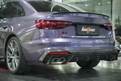 Audi S4 / A4 (With S-line Bumper) B9.5 2020-ON with Aftermarket Parts - With & Without Light Rear Diffuser Pre-preg Carbon Fiber from BCTXE Tuning