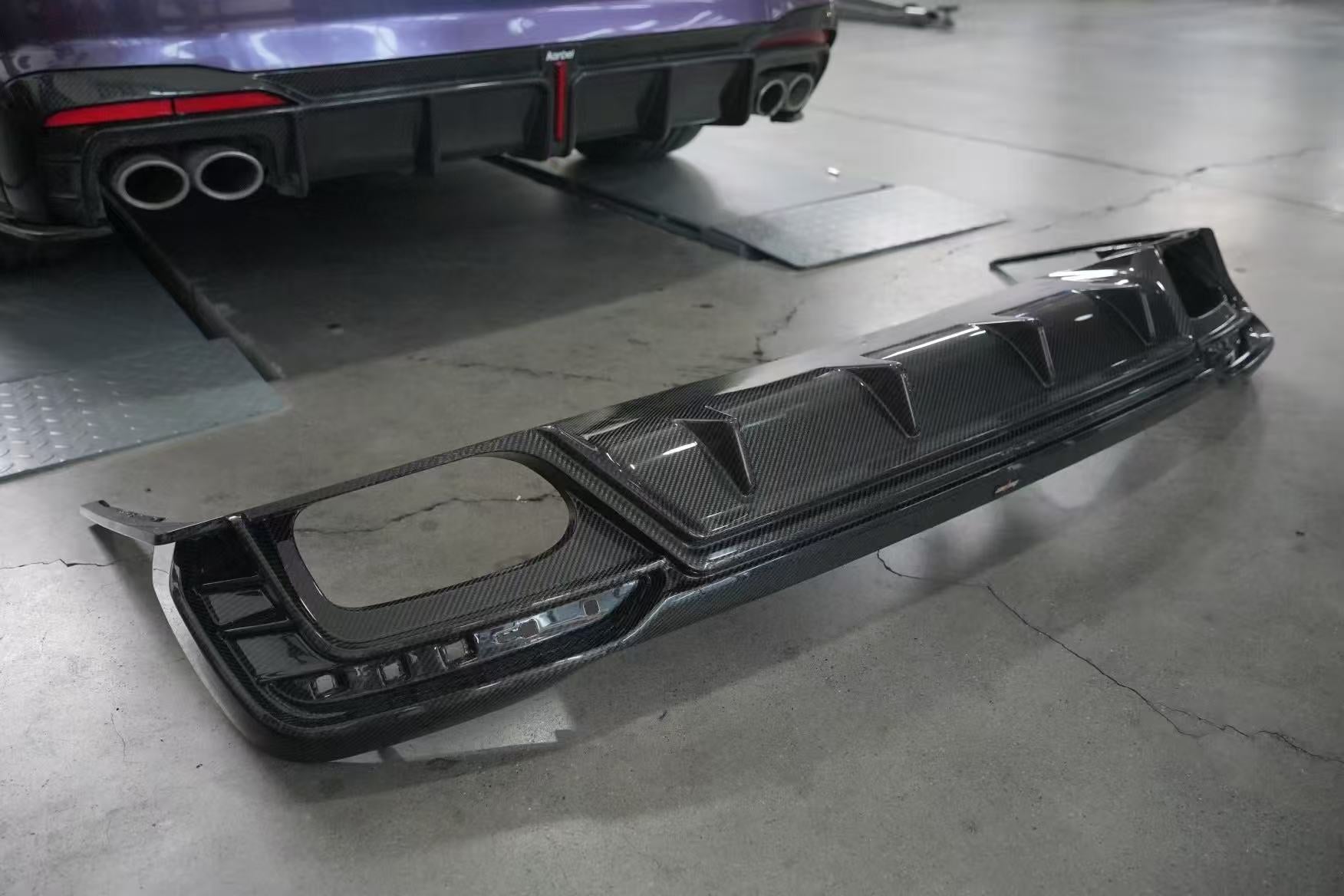 Audi S4 / A4 (With S-line Bumper) B9.5 2020-ON with Aftermarket Parts - With & Without Light Rear Diffuser Pre-preg Carbon Fiber from BCTXE Tuning