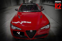 Alfa Romeo Giulia Quadrifoglio Sport Veloce Ti Sprint RWD AWD Lusso Base 2017 2018 2019 2020 2021 with Aftermarket Parts - Hood Dry Pre-preg Carbon Fiber from Aero Republic