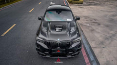 BMW X3 G01 & X3M X3MC F97 (Fits Both Pre-LCI & LCI) 2019 2020 2021 2022 2023 2024 & X4 G02 & X4M X4MC F98 (Fits Both Pre-LCI & LCI) 2019 2020 2021 2022 2023 2024 2025 with Aftermarket Parts ART Vented Transparent Glass V2 Hood Bonnet Dry Pre-preg Carbon Fiber from ArmorExtend