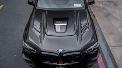 BMW X3 G01 & X3M X3MC F97 (Fits Both Pre-LCI & LCI) 2019 2020 2021 2022 2023 2024 & X4 G02 & X4M X4MC F98 (Fits Both Pre-LCI & LCI) 2019 2020 2021 2022 2023 2024 2025 with Aftermarket Parts ART Vented Transparent Glass V2 Hood Bonnet Dry Pre-preg Carbon Fiber from ArmorExtend