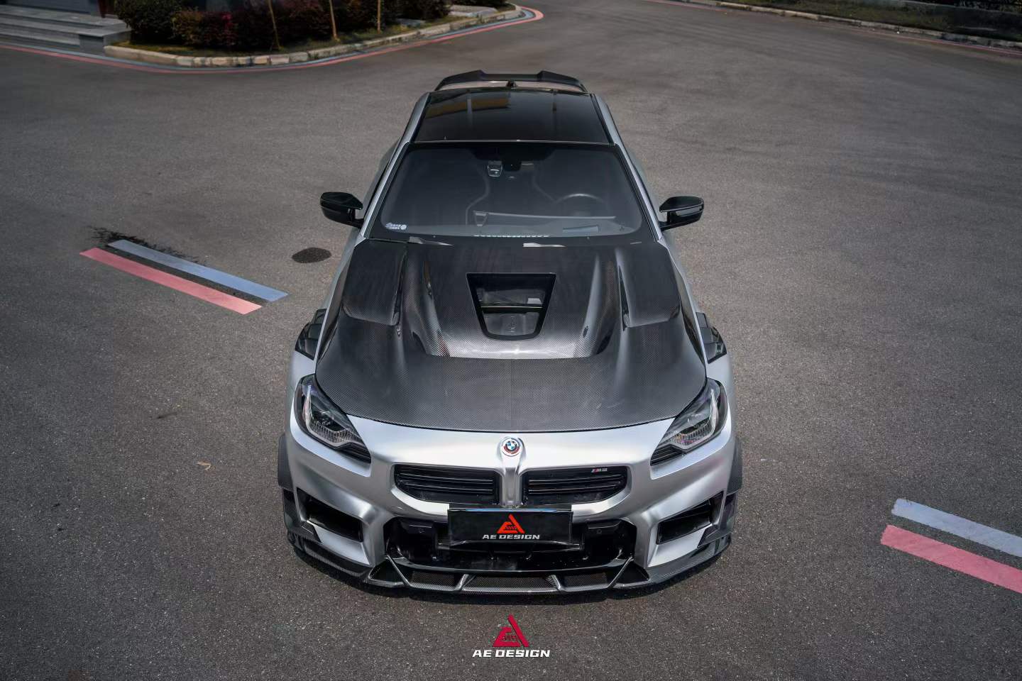 BMW M2 M2CS G87 2023-ON & 2 Series 230i M240i G42 2022-ON with Aftermarket Parts - ART Vented Transparent Glass V2 Style Hood Bonnet Double-sided Dry Pre-preg Carbon Fiber from ArmorExtend