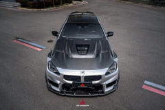 BMW M2 M2CS G87 2023-ON & 2 Series 230i M240i G42 2022-ON with Aftermarket Parts - ART Vented Transparent Glass V2 Style Hood Bonnet Double-sided Dry Pre-preg Carbon Fiber from ArmorExtend