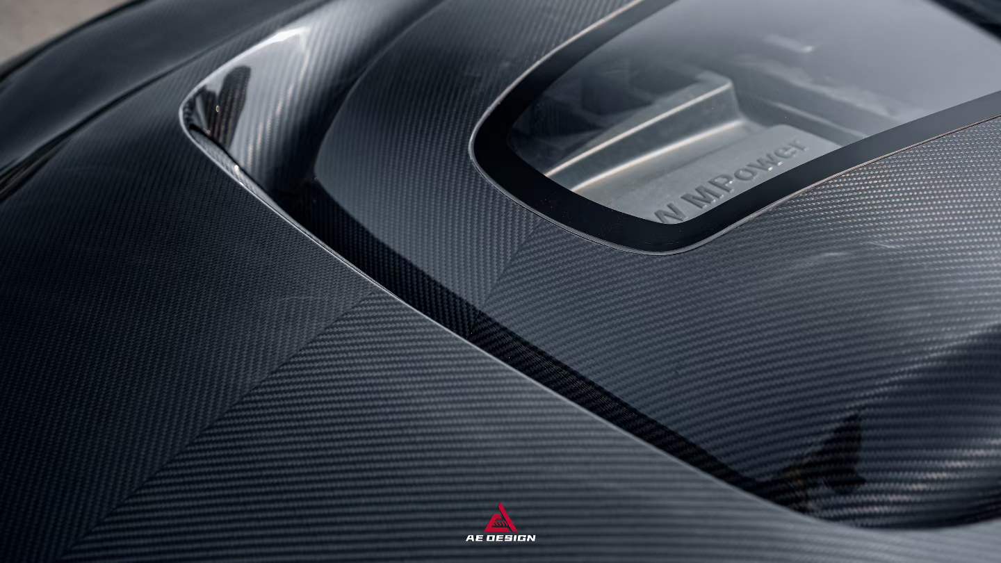 BMW M2 M2CS G87 2023-ON & 2 Series 230i M240i G42 2022-ON with Aftermarket Parts - ART Vented Transparent Glass V2 Style Hood Bonnet Double-sided Dry Pre-preg Carbon Fiber from ArmorExtend
