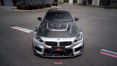 BMW M2 M2CS G87 2023-ON & 2 Series 230i M240i G42 2022-ON with Aftermarket Parts - ART Vented Transparent Glass V2 Style Hood Bonnet Double-sided Dry Pre-preg Carbon Fiber from ArmorExtend