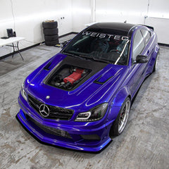 Aero Republic Mercedes Benz W204 C63 AMG Facelift IMP Style Transperant Tempered Glass Window Hood 2012-2014 Carbon Fiber / FRP
