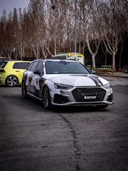 Audi S4 A4 S-line (with s-line bumper, does not fit base model) B9.5 2020 2021 2022 2023 2024 With Aftermarket Parts - Compatible with Karbel Upper Valences & Compatible with OEM Bumper Style Front Canards Pre-preg Carbon Fiber from Karbel Carbon