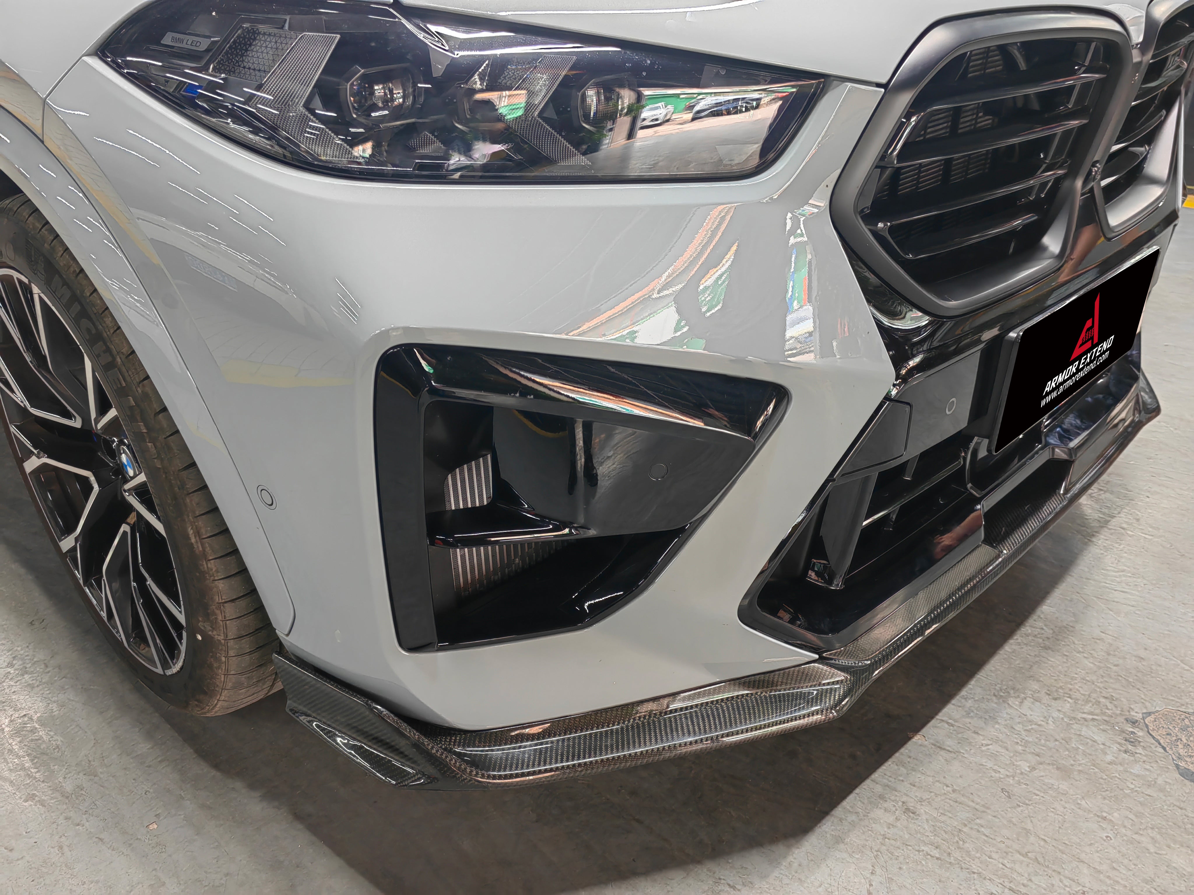 BMW X5M X5MC F95 & X6M X6MC F96 2024-ON (LCI) With Aftermarket Parts - AE Style Front Lip Carbon Fiber?from ArmorExtend