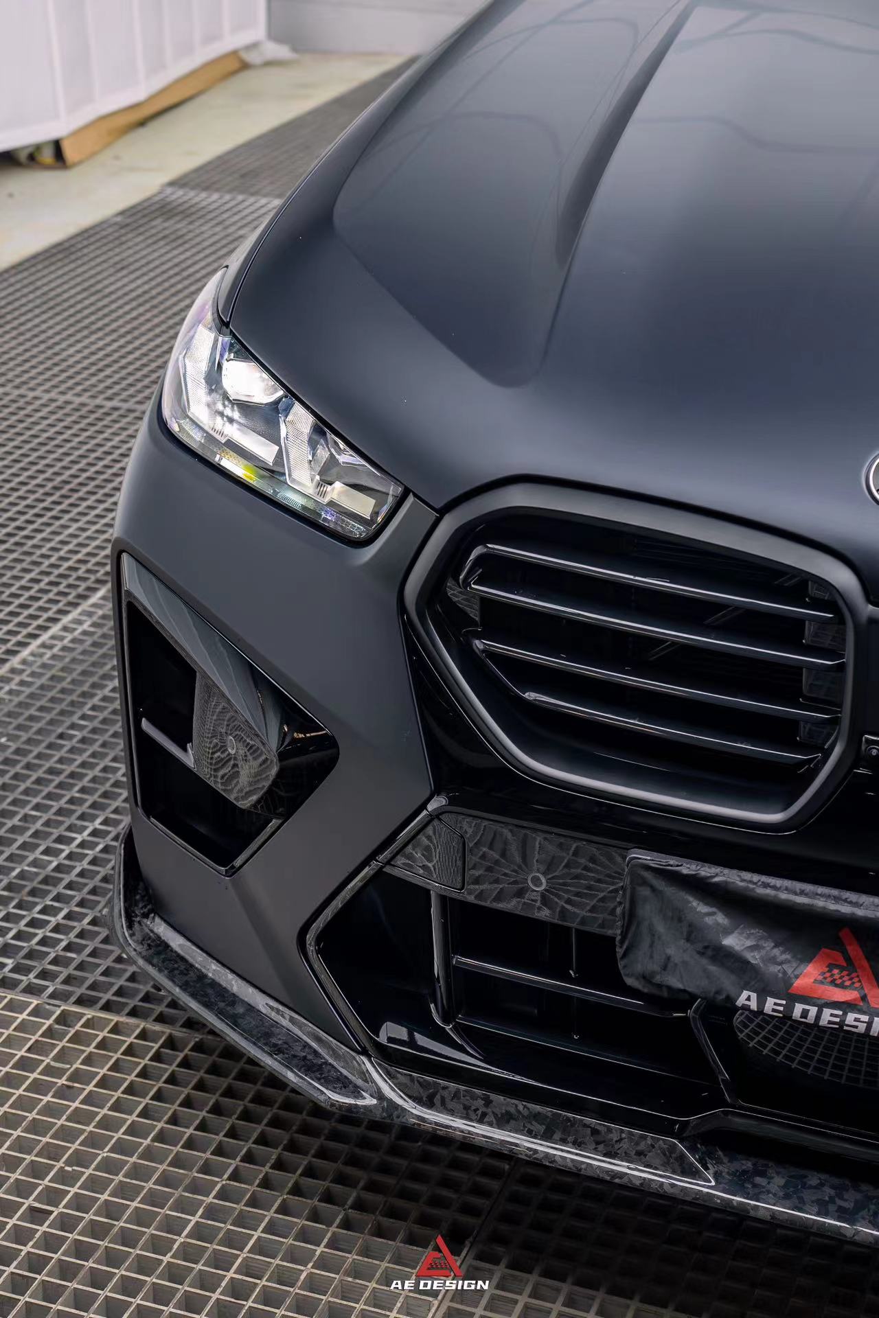 BMW X5M X5MC F95 & X6M X6MC F96 2024-ON (LCI) With Aftermarket Parts - AE Style Front Lip Carbon Fiber?from ArmorExtend
