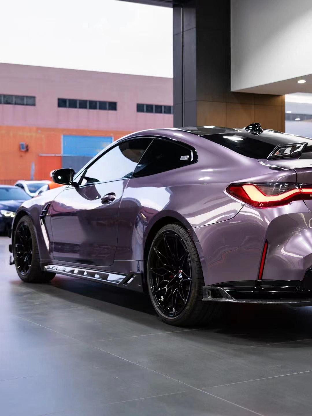 BMW M3 G80 G81 2021 2022 2023 2024 & M4 G82 G83 2021 2022 2023 2024 with Aftermarket Parts - AE Style Side Skirts Carbon Fiber?from ArmorExtend