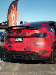 Tesla Model Y Performance AWD Long Range RWD Standard 2020-ON with Aftermarket Parts - V4 With Tow Hook Access Style Rear Diffuser Carbon Fiber / FRP from CMST Tuning