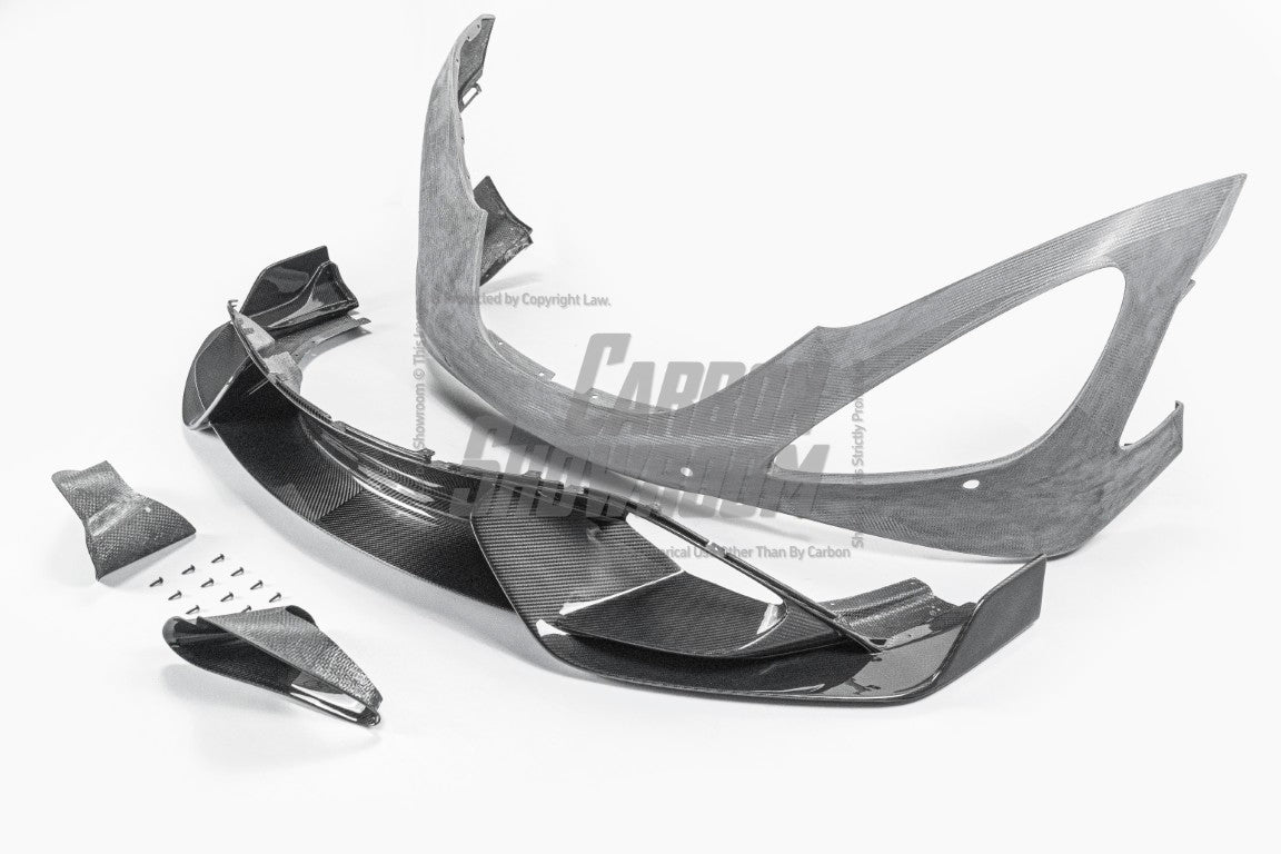McLaren 720S 2018 2019 2020 2021 2022 2023 with Aftermarket Parts - 765LT?Front Bumper & Lip Conversion Kit Pre-preg Carbon Fiber / FRP?from Aero Republic