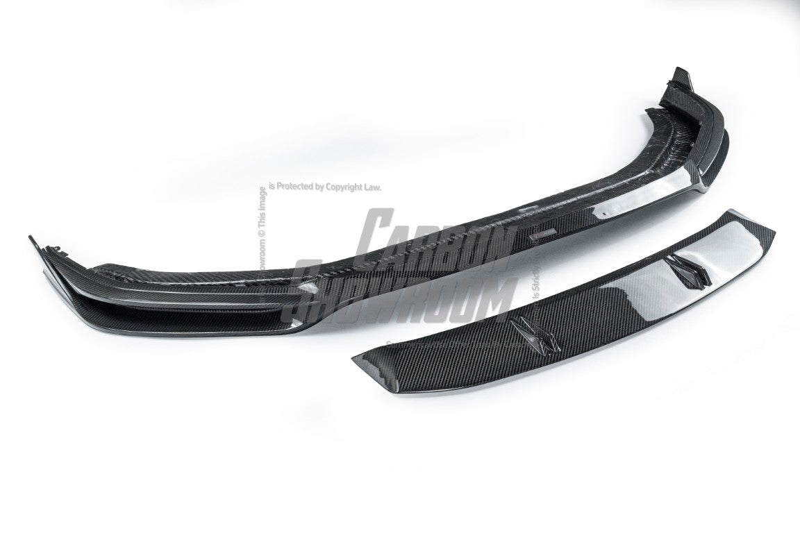 Porsche Panamera 971.2 GTS 2017 2018 2019 2020 2021 2022 2023 with Aftermarket Parts - V1 Front Lip Pre-preg Carbon Fiber from TAKD Carbon