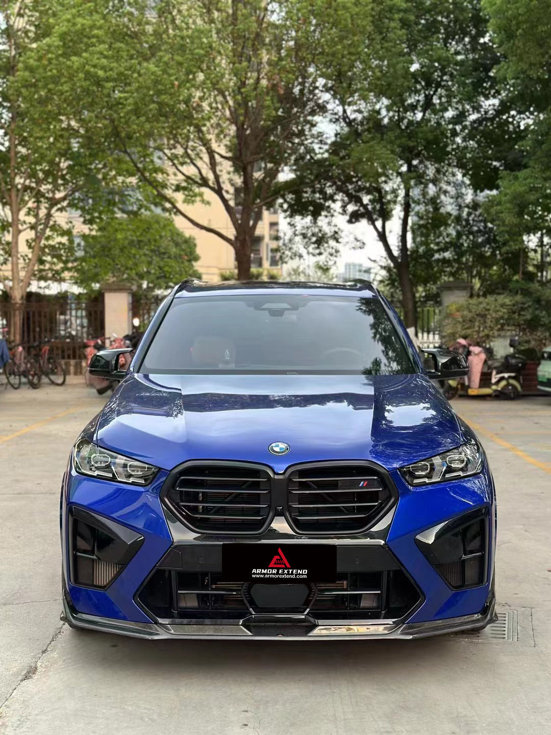 BMW X5M X5MC F95 & X6M X6MC F96 2024-ON (LCI) With Aftermarket Parts - AE Style Front Lip Carbon Fiber?from ArmorExtend