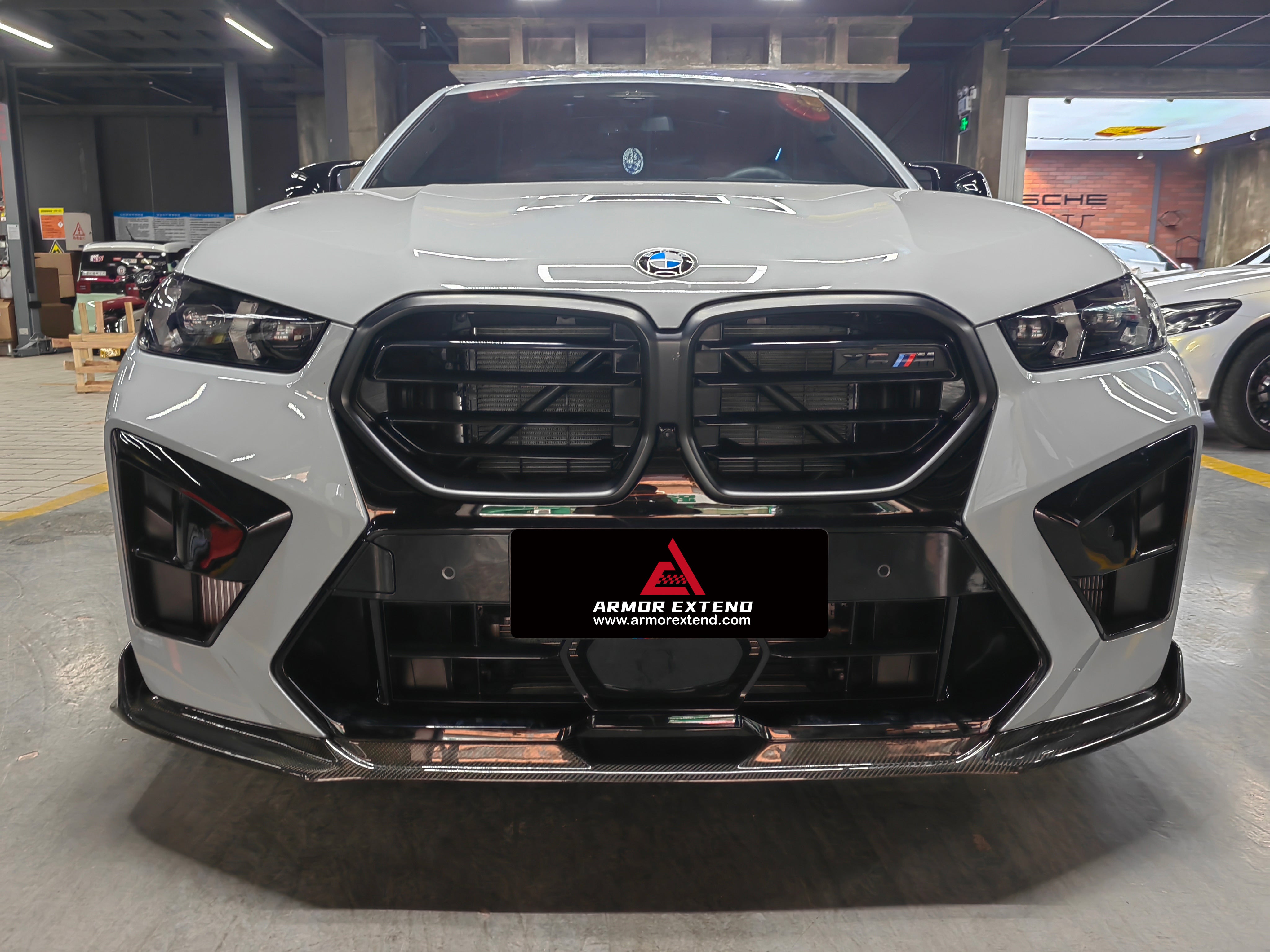 BMW X5M X5MC F95 & X6M X6MC F96 2024-ON (LCI) With Aftermarket Parts - AE Style Front Lip Carbon Fiber?from ArmorExtend
