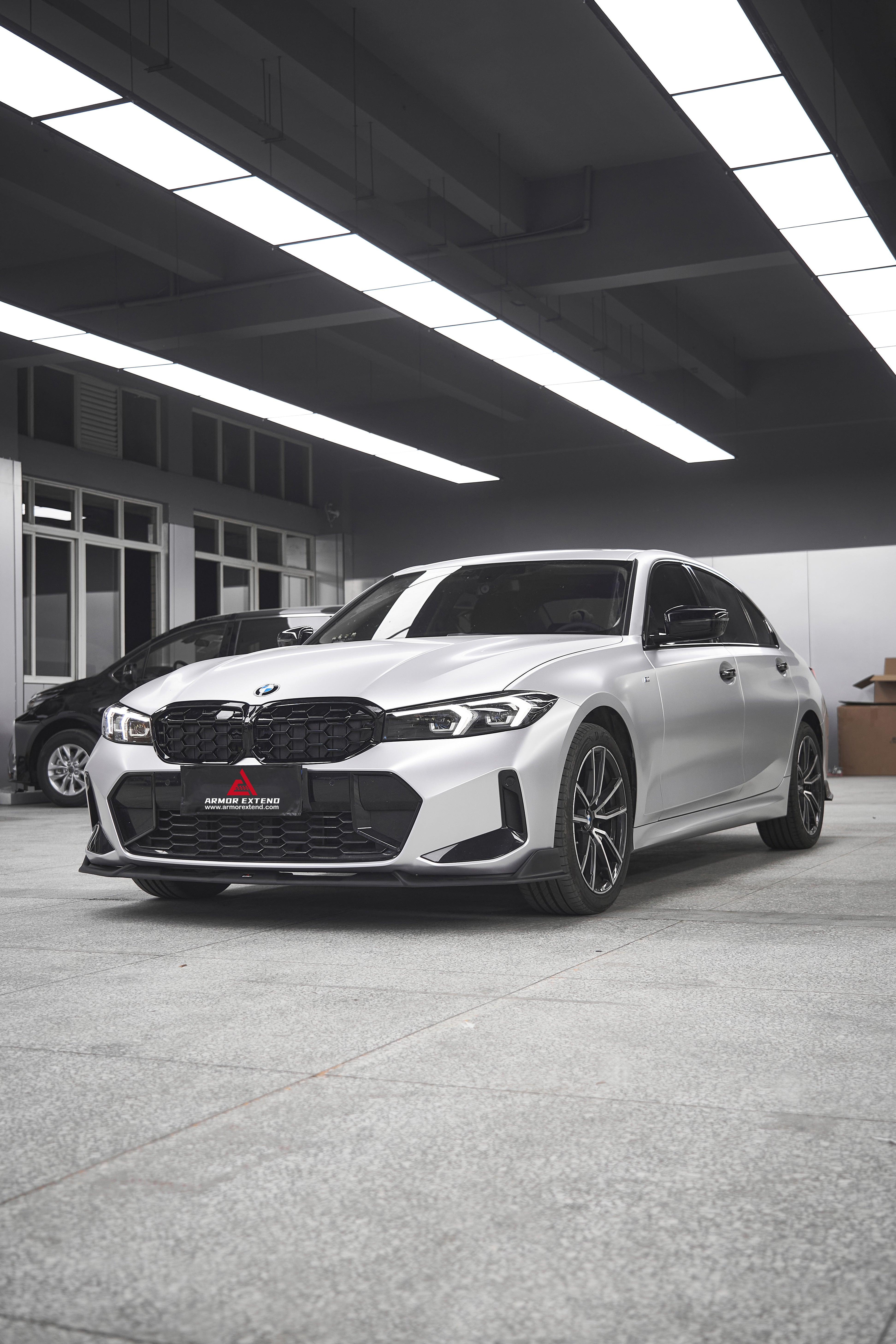 BMW 3 Series 330i (With M-Package Bumper, does not fit base model) M340i LCI G20 G21 2023 2024 with Aftermarket Parts - Plustic Style Front Lip ABS from?ArmorExtend