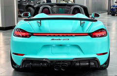 Porsche 718 Boxster Base S T GTS Convertible 2017-ON with Aftermarket Parts - Tonneau Cover and Wing Carbon Fiber from Geex Village