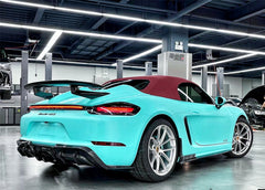 Porsche 718 Boxster Base S T GTS Convertible 2017-ON with Aftermarket Parts - Tonneau Cover and Wing Carbon Fiber from Geex Village