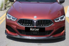 BMW 8 Series M850 840 (With M-Package Bumper) G14 G15 G16 2018 2019 2020 2021 2022 2023 2024 with Aftermarket Parts - Front Lip Pre-preg Carbon Fiber from Karbel Carbon