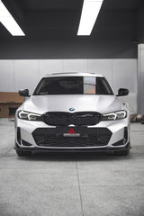 BMW 3 Series 330i (With M-Package Bumper, does not fit base model) M340i LCI G20 G21 2023 2024 with Aftermarket Parts - Plustic Style Front Lip ABS from?ArmorExtend