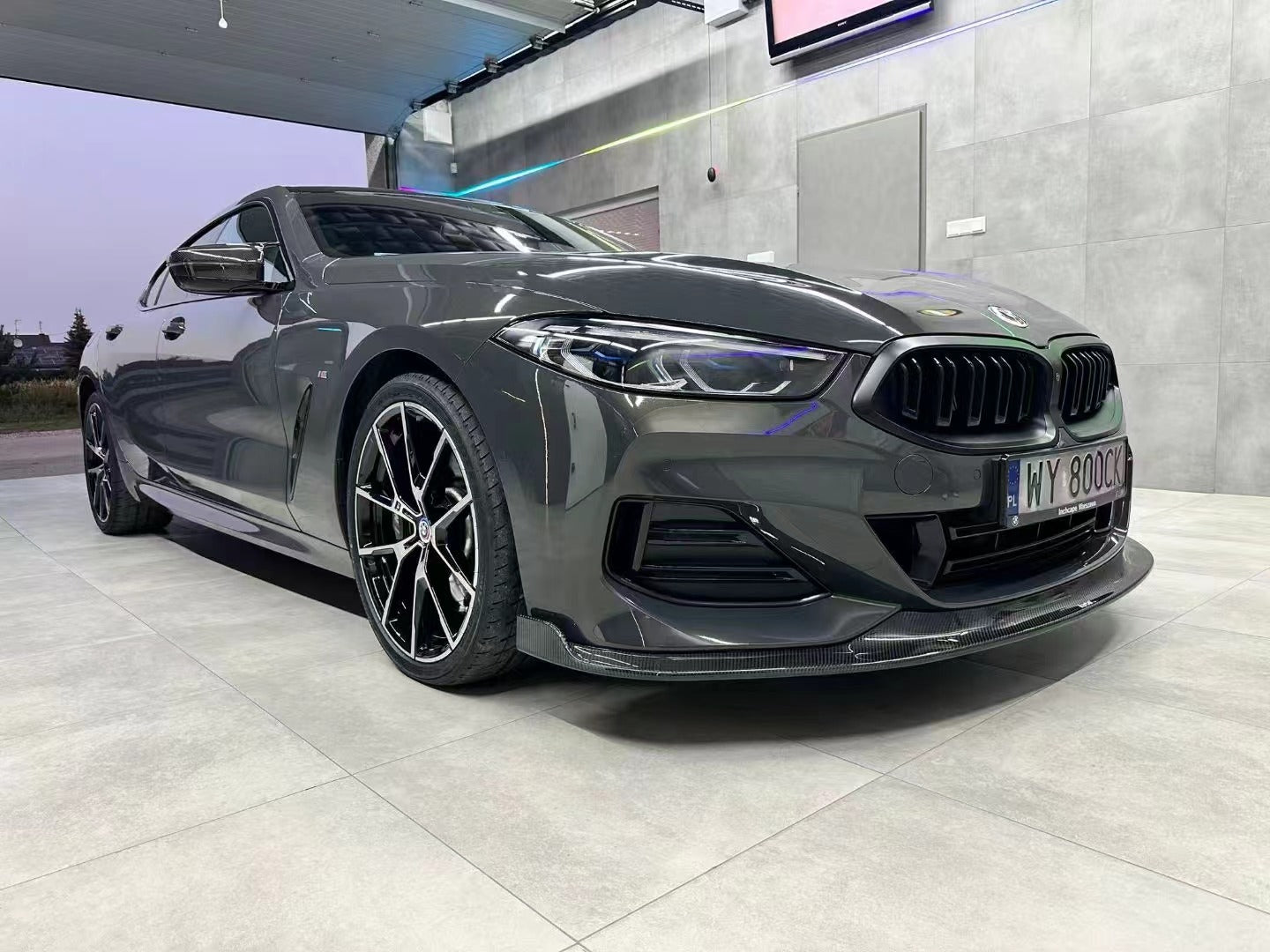 BMW 8 Series M850 840 (With M-Package Bumper) G14 G15 G16 2018 2019 2020 2021 2022 2023 2024 with Aftermarket Parts - Front Lip Pre-preg Carbon Fiber from Karbel Carbon