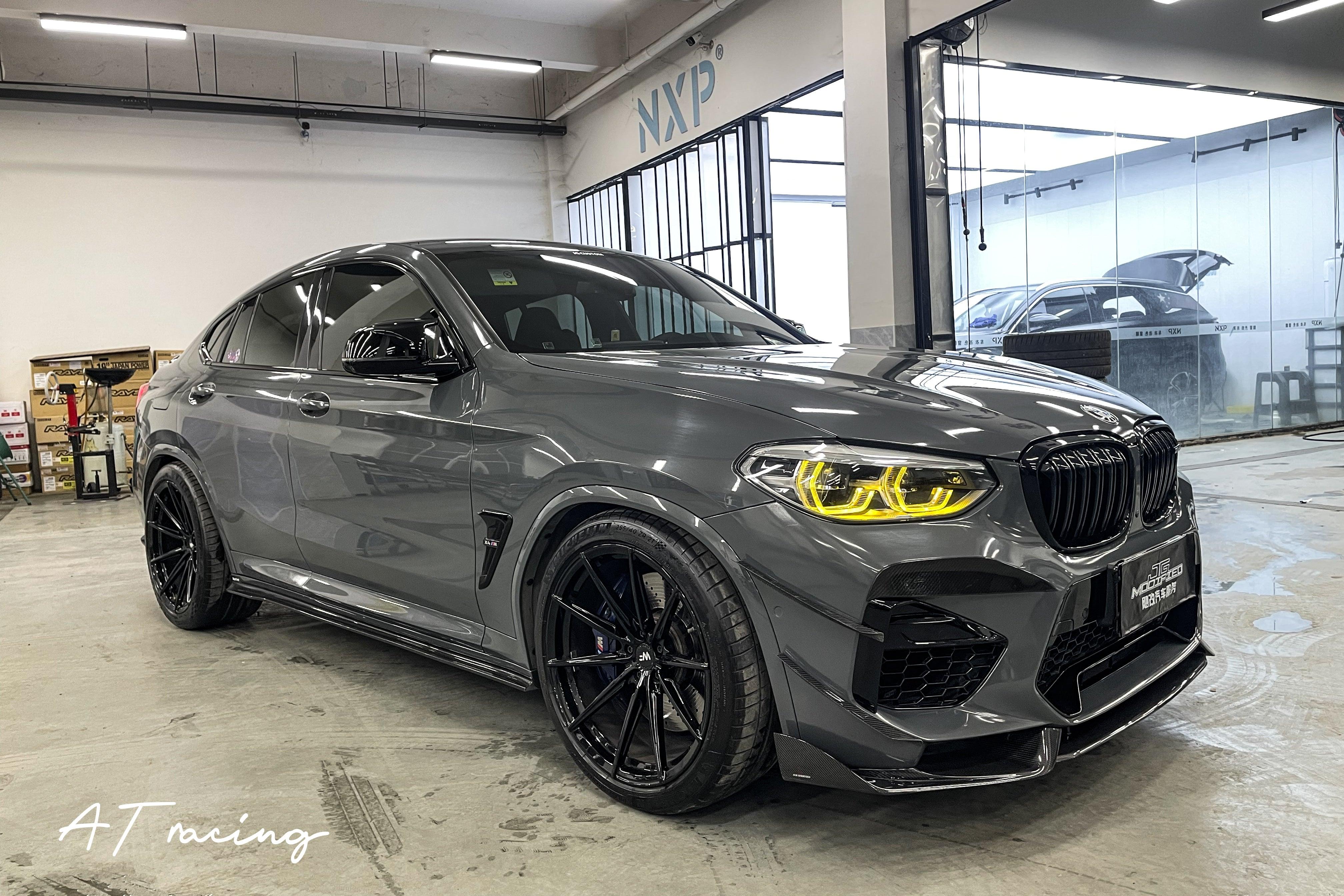 BMW X3M X3MC F97 Pre-LCI 2019 2020 2021 & X4M X4MC F98 Pre-LCI 2019 2020 2021 with Aftermarket Parts - AE Front Lip?Carbon Fiber?from?ArmorExtend