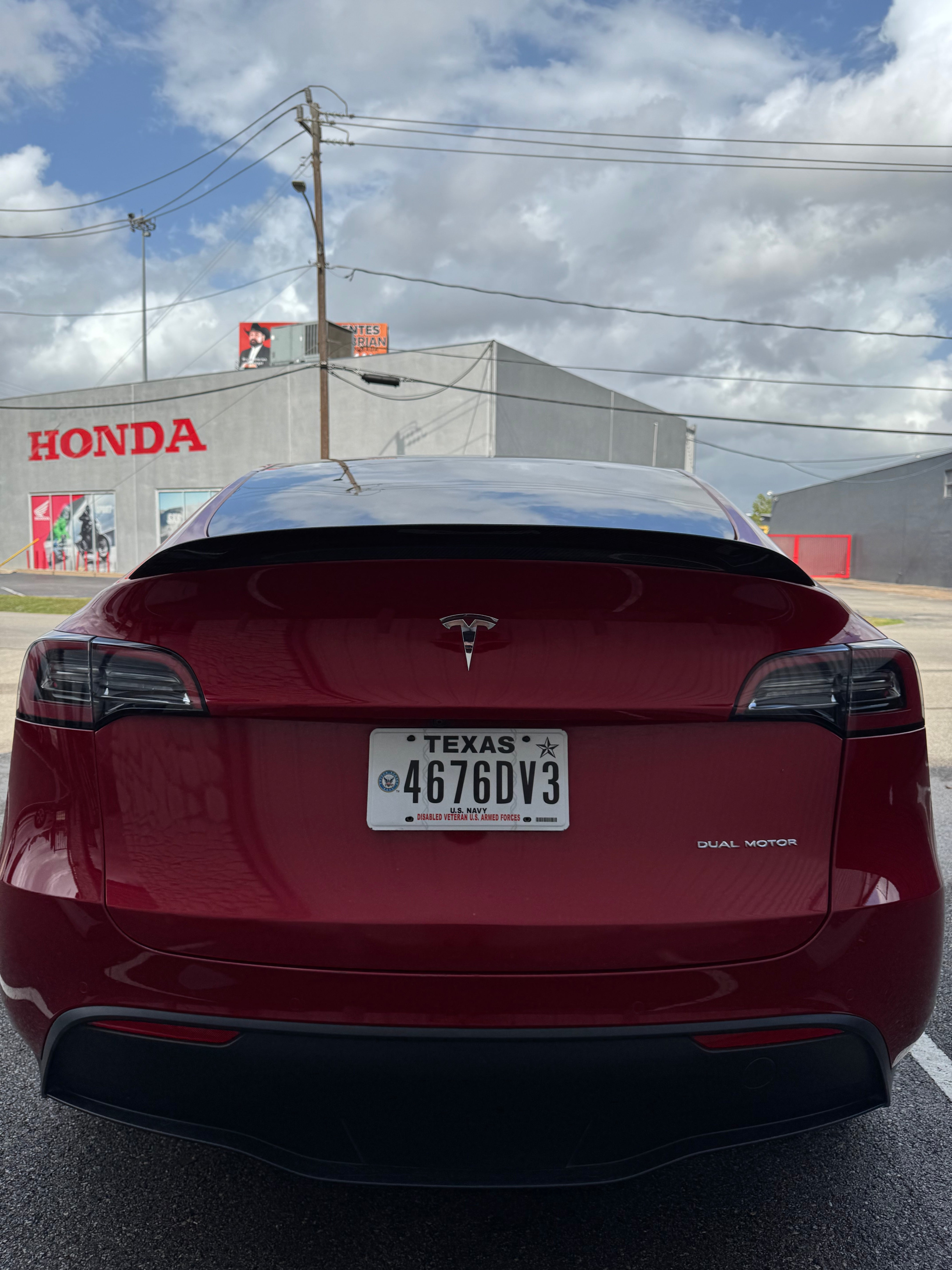 Tesla Model Y Performance AWD Long Range RWD Standard 2020 2021 2023 2024 with Aftermarket Parts - "STARSHIP" Rear Ducktail Spoiler Carbon Fiber / FRP from Robot Craftsman