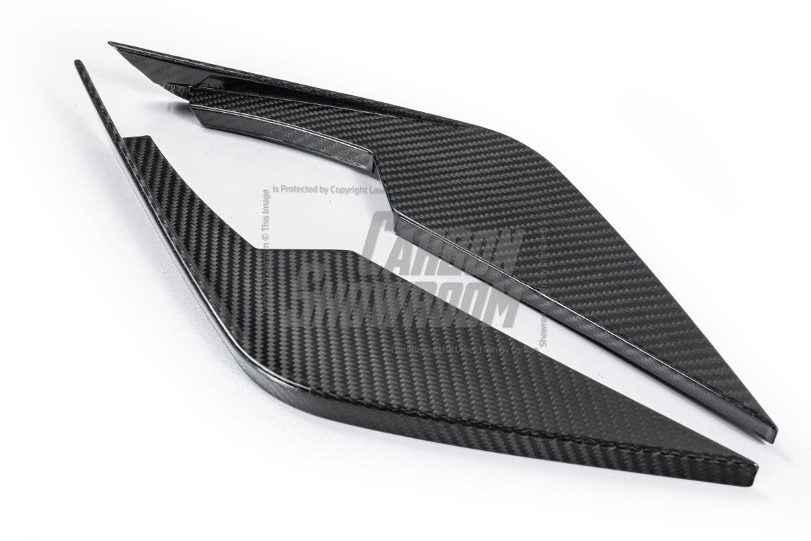 BMW M3 / M3C G80/G81 2021 2022 2023 2024 & M4 / M4C G82/G83 2021 2022 2023 2024 with Aftermarket Parts - Front Canards Pre-preg Carbon Fiber from TAKD Carbon