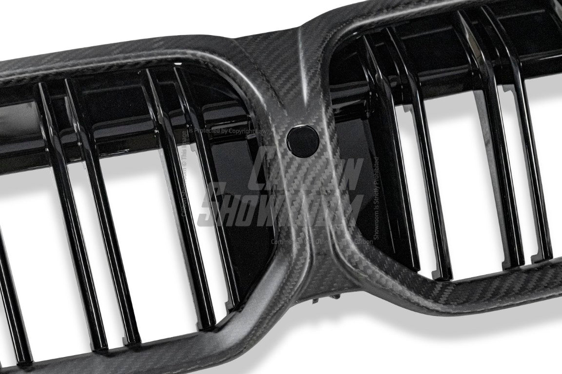 BMW 3 Series 330i M340i LCI G20 G21 2023-ON with Aftermarket Parts - Grill Pre-preg Carbon Fiber from TAKD Carbon