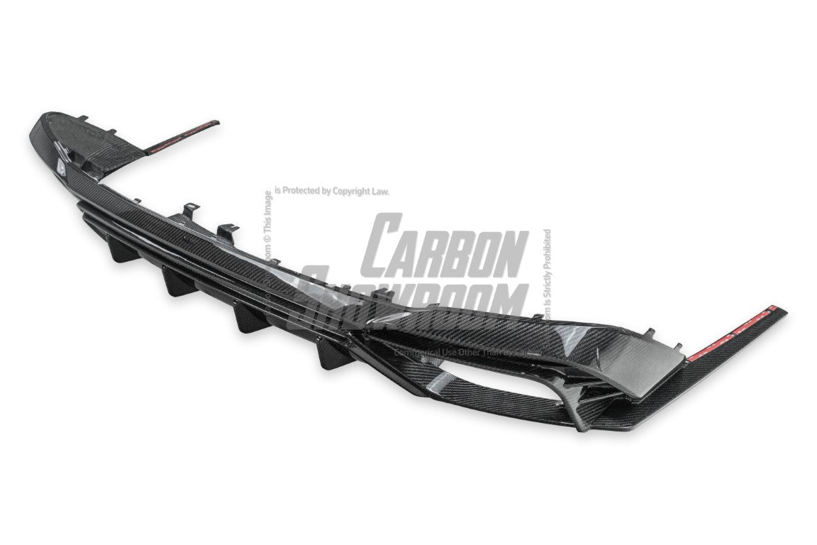 Audi S4 / A4 (With S-line Bumper) B9.5 2020-ON with Aftermarket Parts - With & Without Light Rear Diffuser Pre-preg Carbon Fiber from BCTXE Tuning