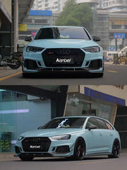 Audi RS4 B9 / B9.5 2018 2019 2020 2021 2022 2023 2024 with Aftermarket Parts - Front Canards Pre-preg Carbon Fiber from Karbel Carbon