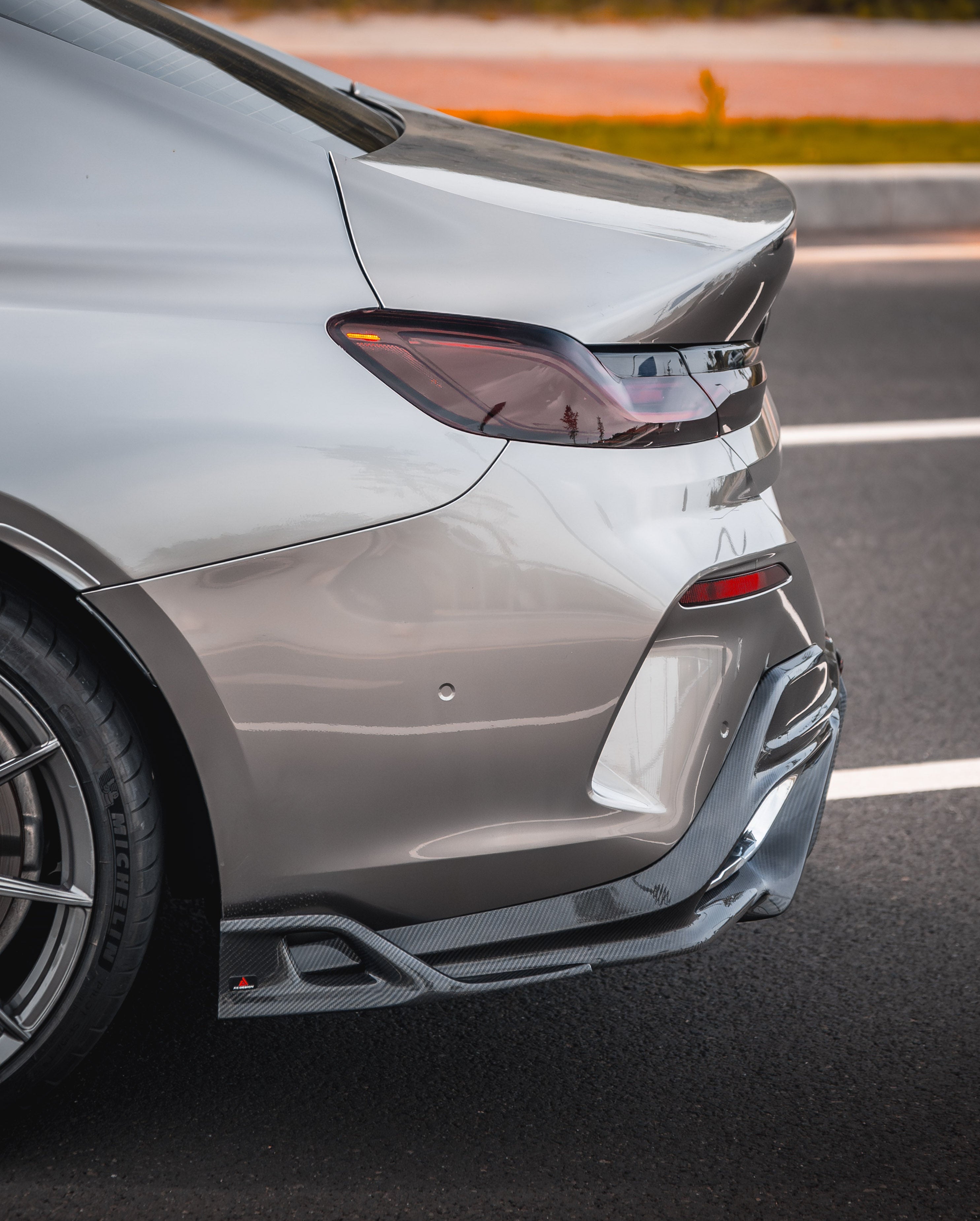 BMW 8 Series M850i 840i (With M-Package Bumper) G14 G15 G16 2018 2019 2020 2021 2022 2023 2024 with Aftermarket Parts - AE Rear Diffuser & Canards?Carbon Fiber from?ArmorExtend