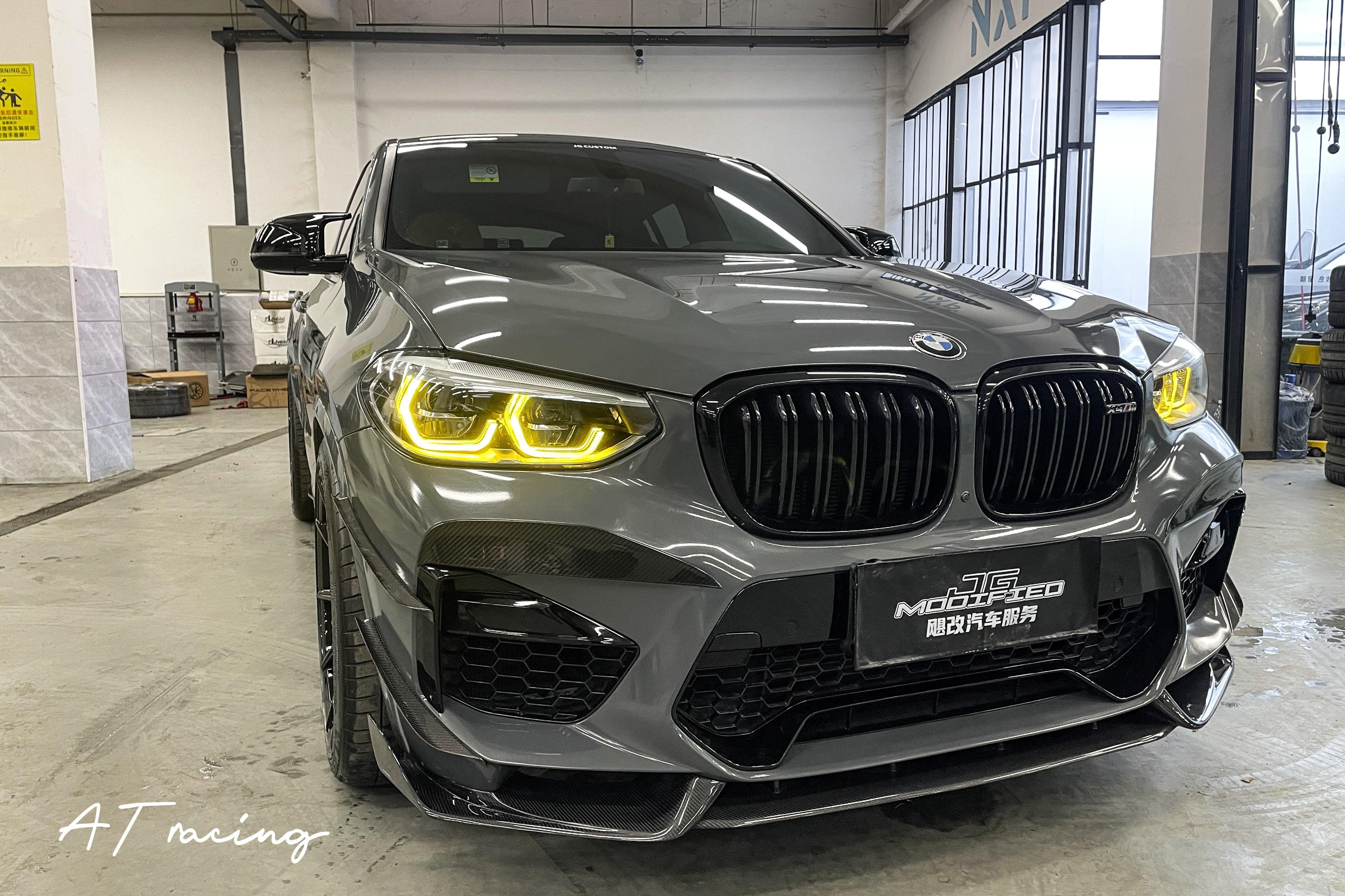 BMW X3M X3MC F97 Pre-LCI 2019 2020 2021 & X4M X4MC F98 Pre-LCI 2019 2020 2021 with Aftermarket Parts - AE Front Lip?Carbon Fiber?from?ArmorExtend