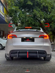 Tesla Model Y 2021 2022 2023 2024 with Aftermarket Parts - Plustic Style?Rear Diffuser ABS from ?ArmorExtend