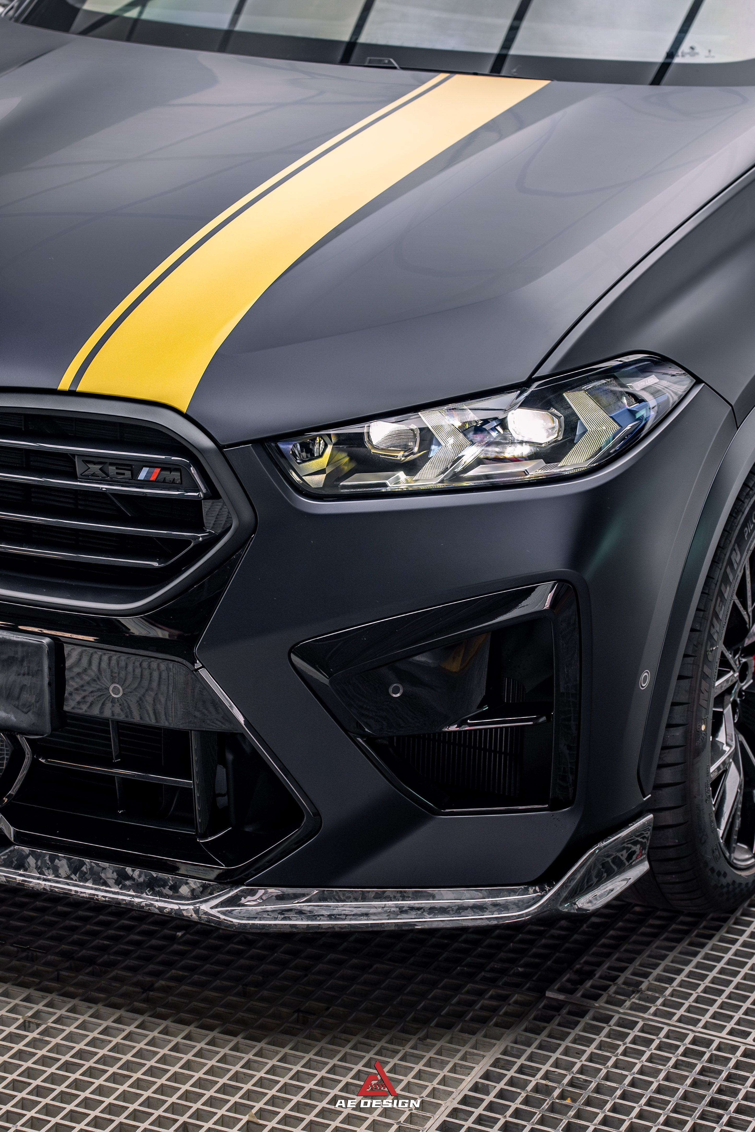 BMW X5M X5MC F95 & X6M X6MC F96 2024-ON (LCI) With Aftermarket Parts - AE Style Front Lip Carbon Fiber?from ArmorExtend