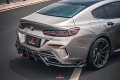 BMW 8 Series M850i 840i (With M-Package Bumper) G14 G15 G16 2018 2019 2020 2021 2022 2023 2024 with Aftermarket Parts - AE Rear Diffuser & Canards?Carbon Fiber from?ArmorExtend