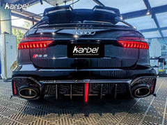 Audi RS6 C8 2020-ON with Aftermarket Parts - Rear Trunk Spoiler Pre-preg Carbon Fiber from Karbel Carbon