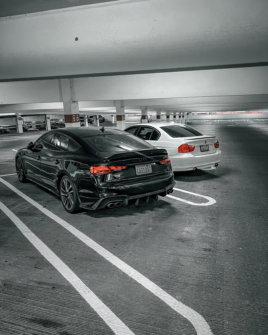 Audi S5 A5 (with s-line bumper, does not base model) B9.5 2020 2021 2022 2023 2024 with Aftermarket Parts - V1 Rear Diffuser Pre-preg Carbon Fiber from BCTXE Tuning