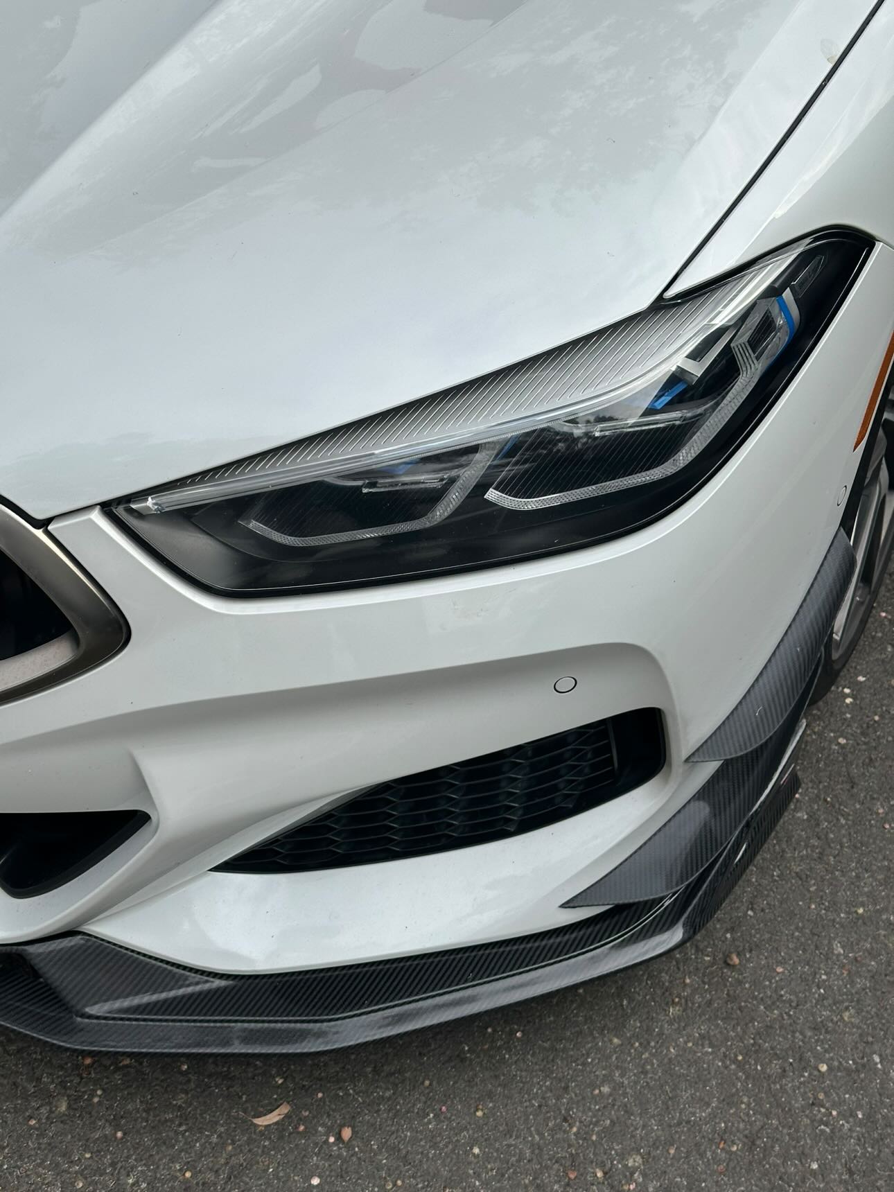 BMW 8 Series M850i 840i (With M-Package Bumper) G14 G15 G16 2018 2019 2020 2021 2022 2023 2024 with Aftermarket Parts - AE Style Front Canards Carbon Fiber from ArmorExtend 