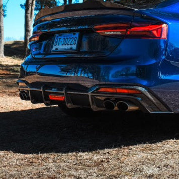 Karbel Rear Diffuser with Brake Light for Audi S5 A5 B9.5 2020-Early 2025 Pre-preg Carbon Fiber