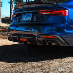 Karbel Rear Diffuser with Brake Light for Audi S5 A5 B9.5 2020-Early 2025 Pre-preg Carbon Fiber
