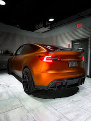 Tesla Model Y Performance AWD Long Range RWD Standard 2020-ON with Aftermarket Parts - V1 Style Rear Trunk Spoiler Carbon Fiber / FRP from CMST Tuning