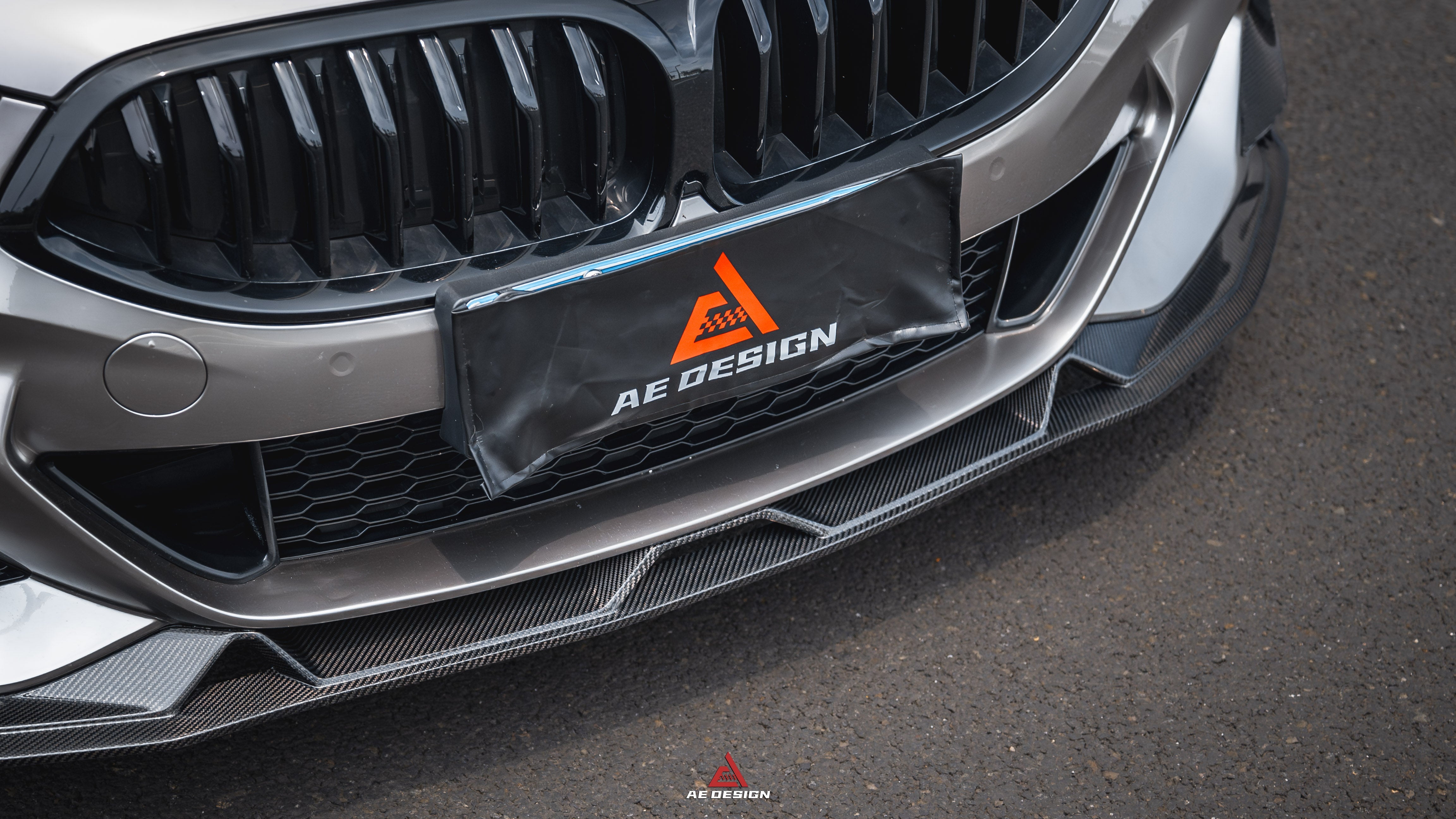 BMW 8 Series M850i 840i (With M-Package Bumper) G14 G15 G16 2018 2019 2020 2021 2022 2023 2024 with Aftermarket Parts - AE Style?Front Canards Carbon Fiber from?ArmorExtend 